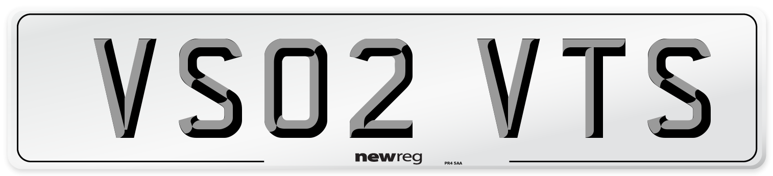 VS02 VTS Number Plate from New Reg